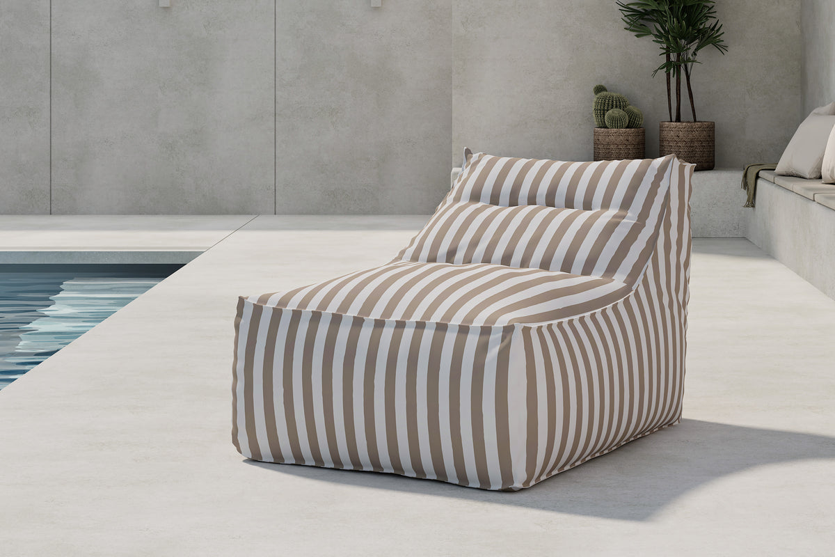 Redang Loungefåtölj Vit/Beige Randig