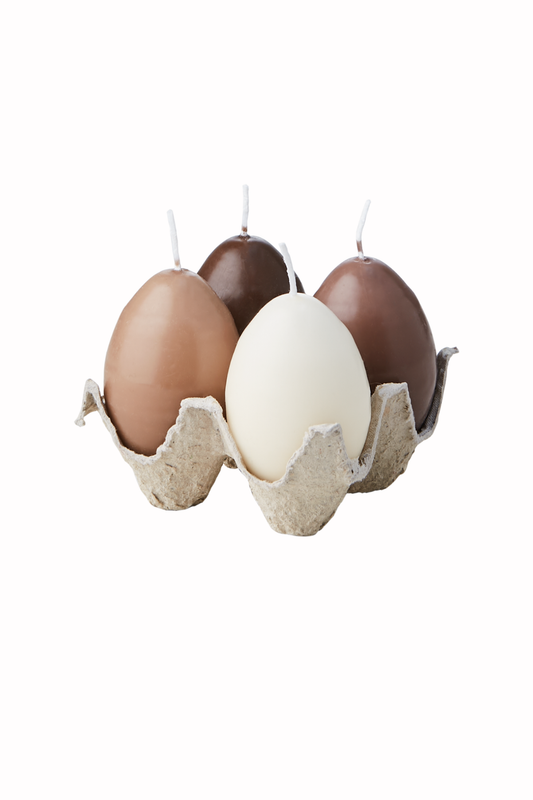 Ljus Hönsägg, 4-pack, Brun/beige/elfenben