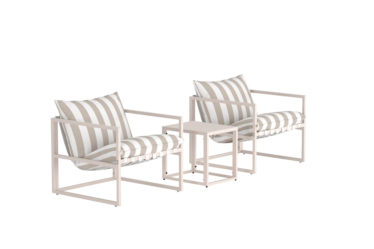 Förhandsboka Messina Lounge Set Beige / Vit–beige randig