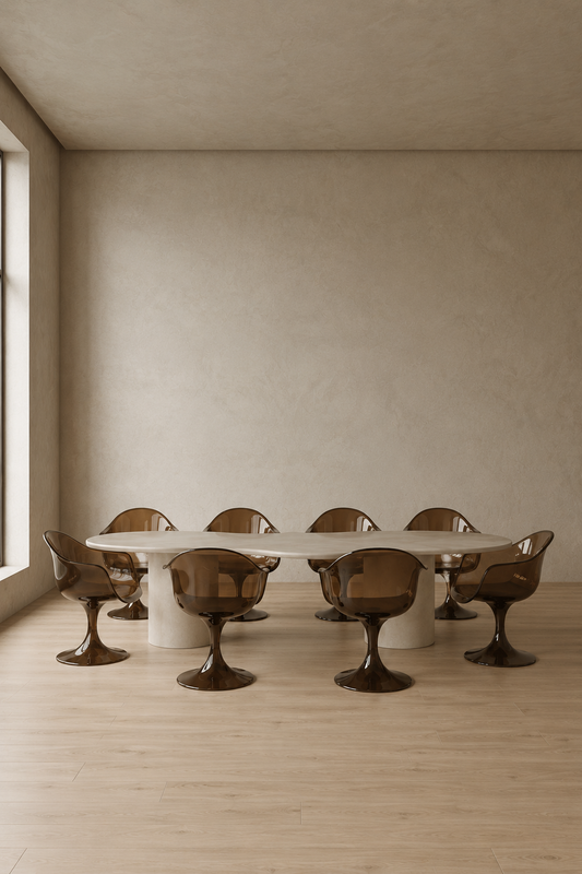 Matgrupp Maranola 96x240x76 cm Matbord & 8st Gloss Stolar