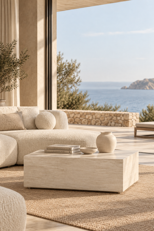 Lissabon Sidobord 80 X 80 X 35 Beige Indoor / Outdoor