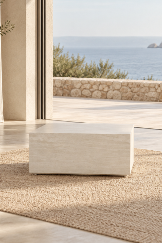 Lissabon Sidobord 80 X 80 X 35 Beige Indoor / Outdoor