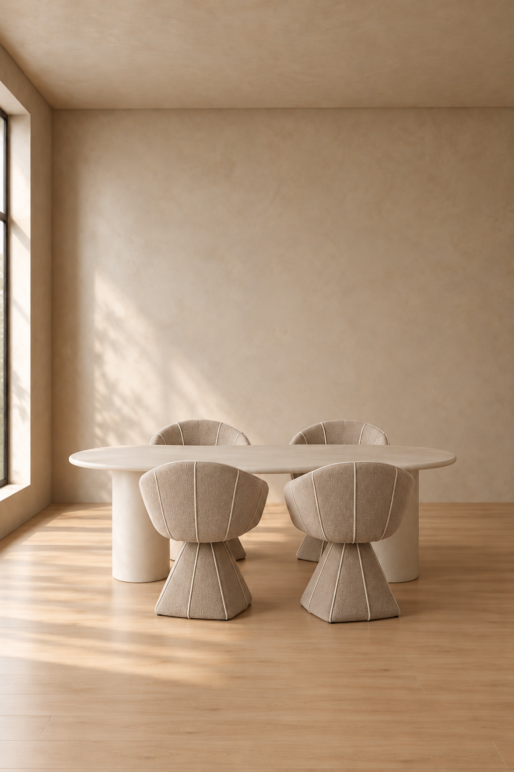 Maranola Matbord 96x200x76 cm och 4st Stockholm stolar Beige Chillene