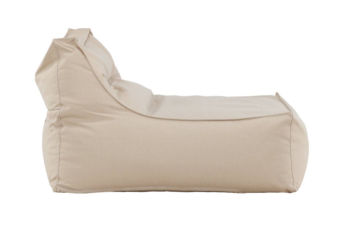 Beige fabric bean bag chair featuring a relaxed, ergonomic design with a high backrest and spacious seating area, perfect for casual lounging and modern interior decor. | PicSEO 1773144930751