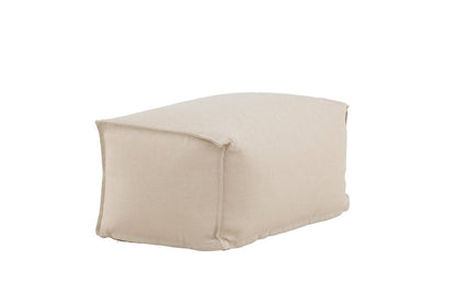 Beige rectangular fabric pouf with a soft, cushioned structure, designed for versatile seating or footrest use in living spaces, featuring neatly stitched edges and a minimalist, neutral tone for easy integration into any home decor. | PicSEO 1773145175648
