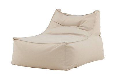 Beige fabric bean bag chair with a supportive backrest, designed for casual seating comfort and modern living spaces, featuring a soft, cushioned surface and relaxed, contemporary style. | PicSEO 1773144911143