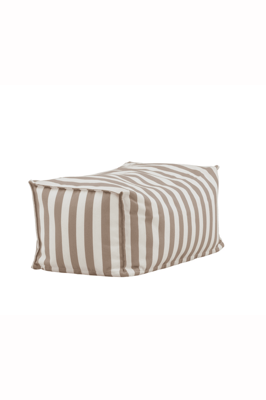 Rectangular beige and white striped floor cushion with a soft fabric cover, designed for comfortable seating and versatile use in living rooms, bedrooms, or lounge areas. | PicSEO 1773145071875