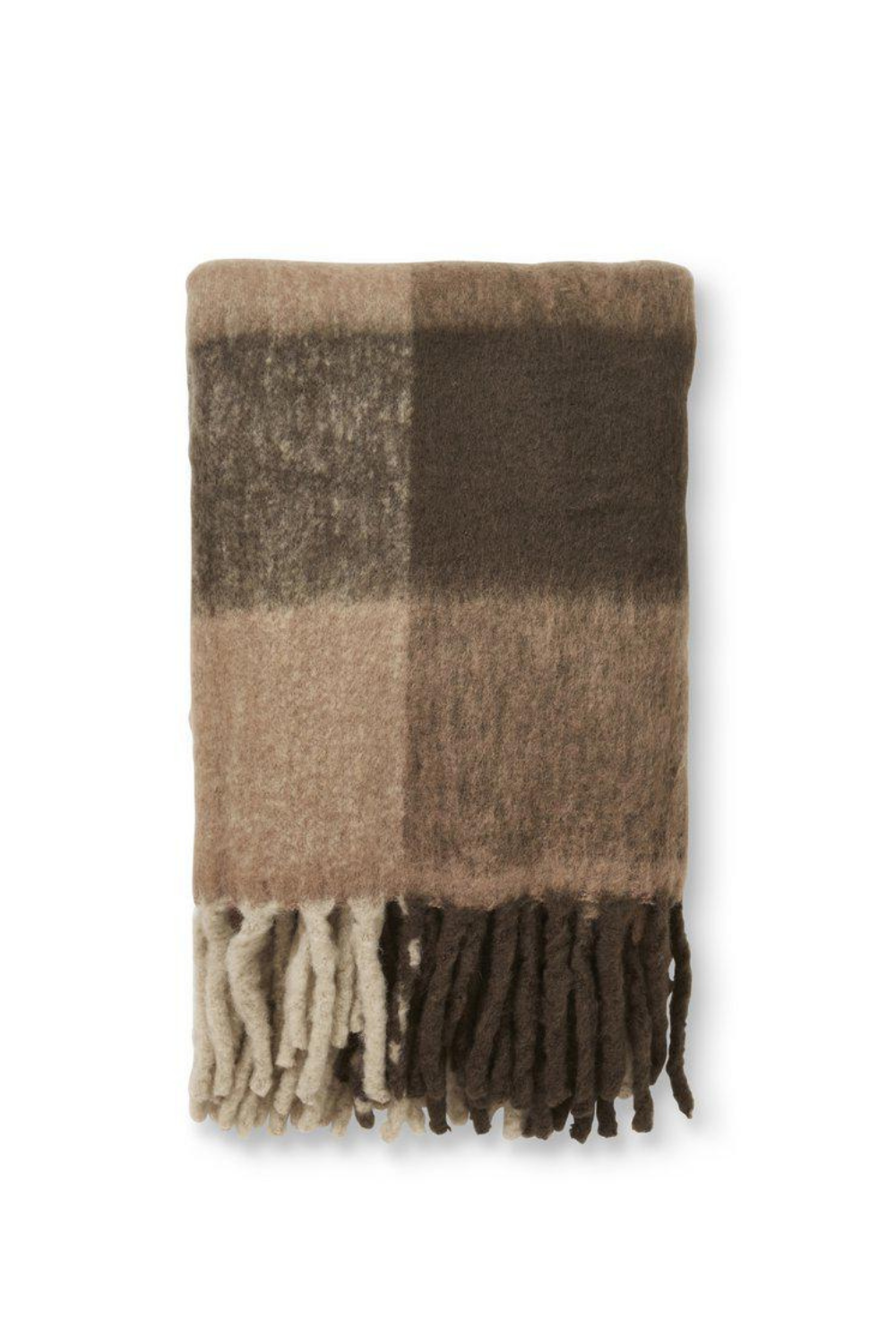 Brown check mohair Plaid 130x170 cm