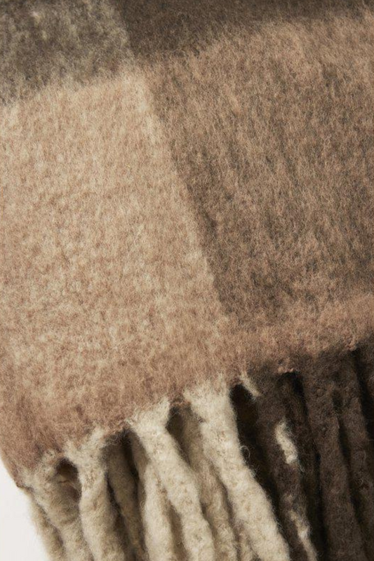 Brown check mohair Plaid 130x170 cm