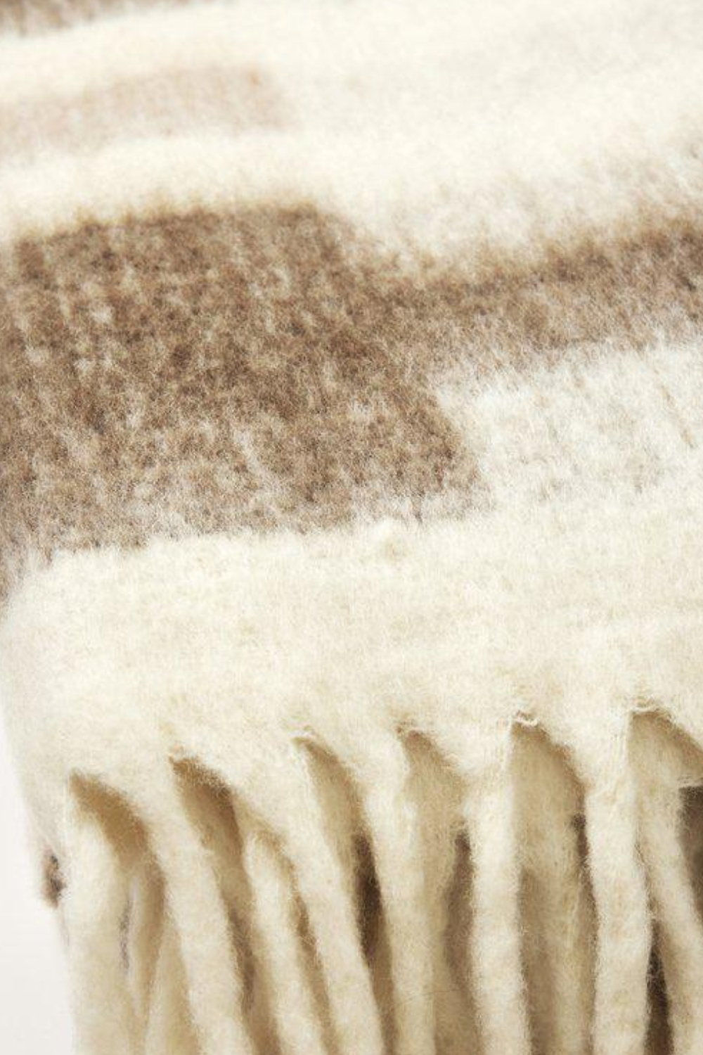 White striped mohair Plaid 130x170 cm