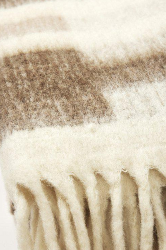 White striped mohair Plaid 130x170 cm