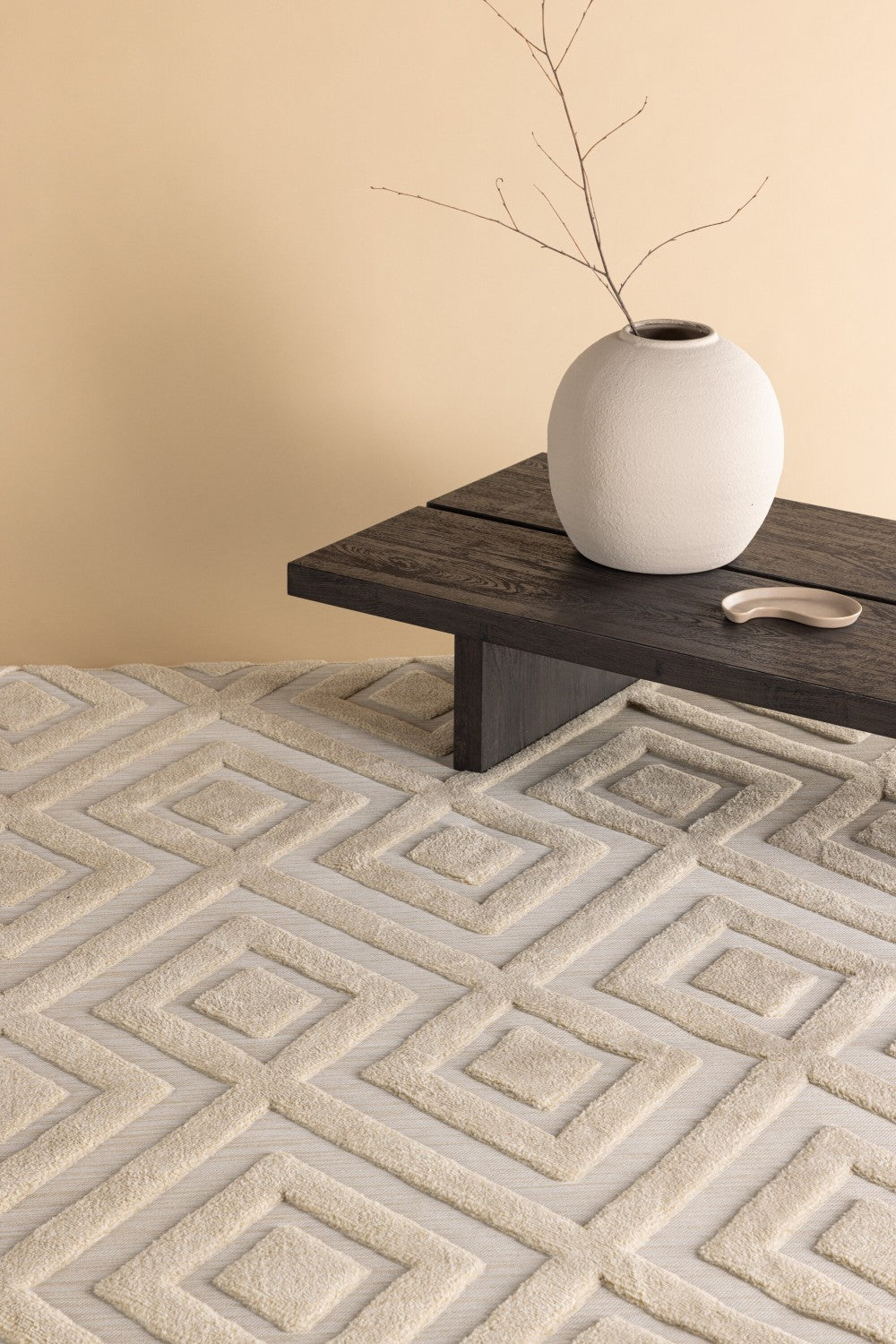 Pia Rektangulära Matta 290 × 200 Beige