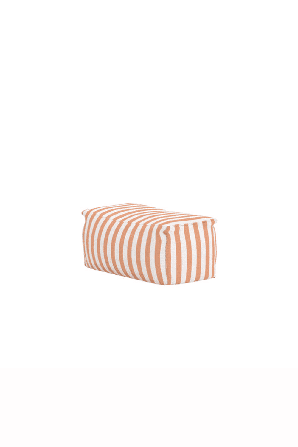 Rectangular fabric pouf featuring a casual design with beige and white horizontal stripes, perfect for cozy living spaces or casual seating arrangements. | PicSEO 1773145213604