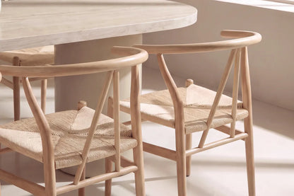 Alfons & Narvik Matstolar Beige + Ovala Matbord 200 × 100 Beige