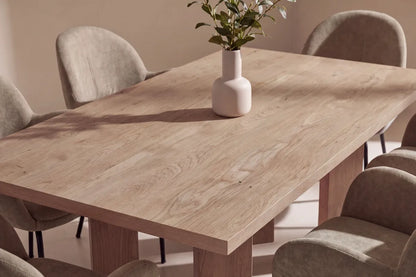 Lillehammer & Florensa Rektangulära Matbord 200 x 90 Nature + Matstolar 2-pack Brown